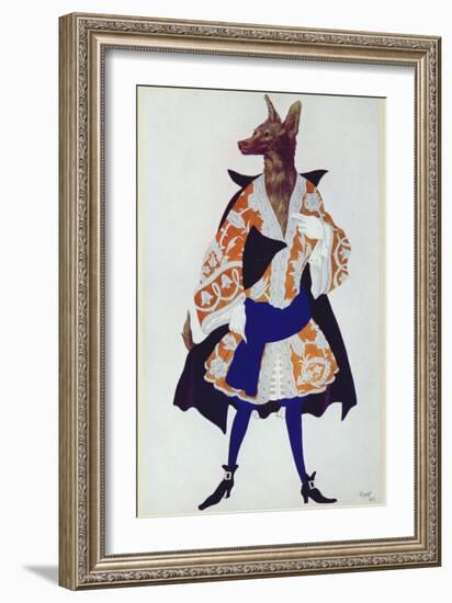 Costume Design For the Wolf, from Sleeping Beauty, 1921-Leon Bakst-Framed Giclee Print