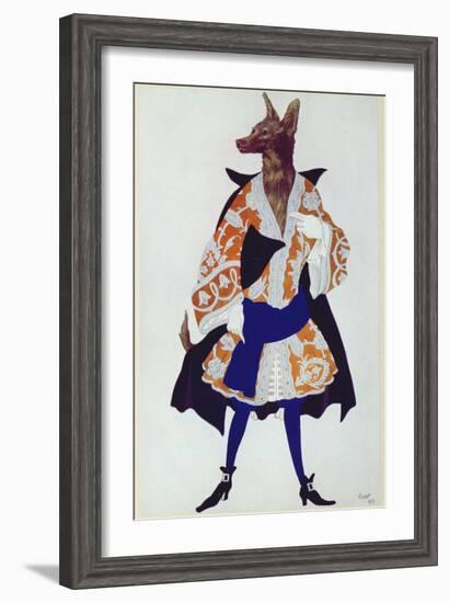 Costume Design For the Wolf, from Sleeping Beauty, 1921-Leon Bakst-Framed Giclee Print