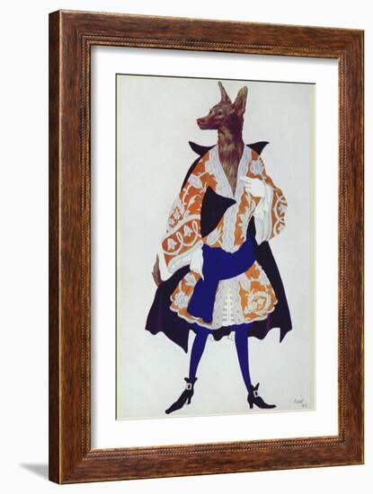 Costume Design For the Wolf, from Sleeping Beauty, 1921-Leon Bakst-Framed Giclee Print