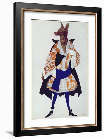 Costume Design For the Wolf, from Sleeping Beauty, 1921-Leon Bakst-Framed Giclee Print