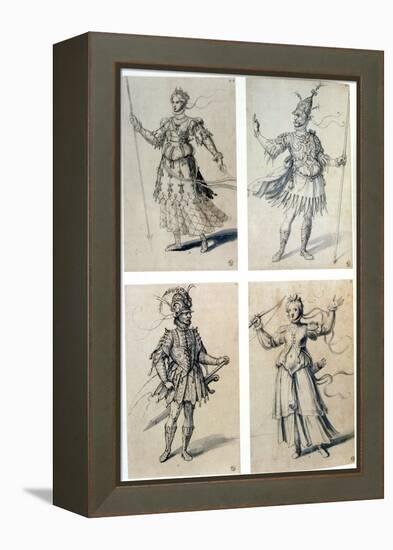 Costume Designs for Classical Deities, 16th Century-Giuseppe Arcimboldi-Framed Premier Image Canvas
