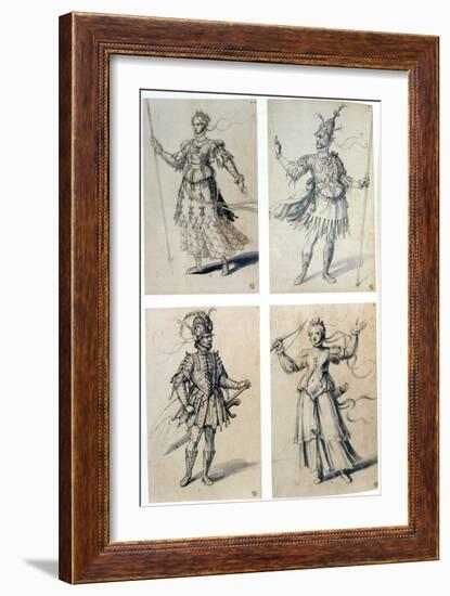 Costume Designs for Classical Deities, 16th Century-Giuseppe Arcimboldi-Framed Giclee Print