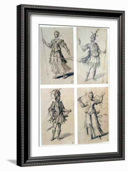 Costume Designs for Classical Deities, 16th Century-Giuseppe Arcimboldi-Framed Giclee Print