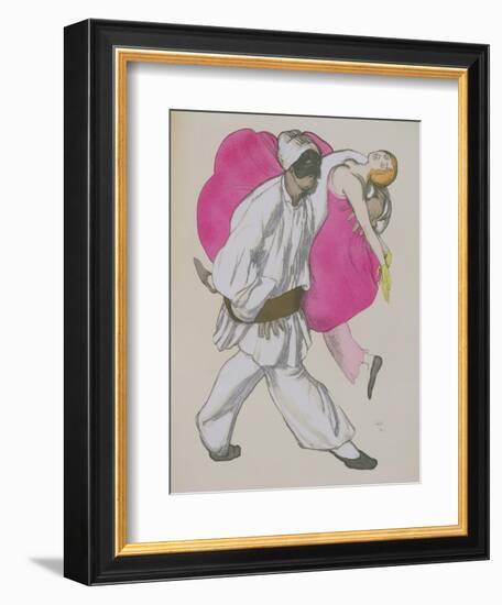 Costume Designs for Pamina and Monostatos in "The Magic Flute" by Wolfgang Amadeus Mozart 1922-Leon Bakst-Framed Giclee Print