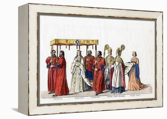 Costume Designs for Shakespeare's Play, Henry VIII, 19th Century-null-Framed Premier Image Canvas