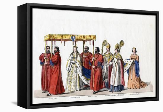 Costume Designs for Shakespeare's Play, Henry VIII, 19th Century-null-Framed Premier Image Canvas