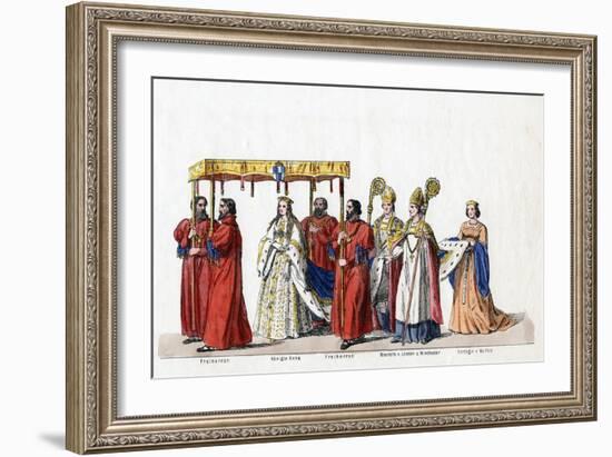 Costume Designs for Shakespeare's Play, Henry VIII, 19th Century-null-Framed Giclee Print