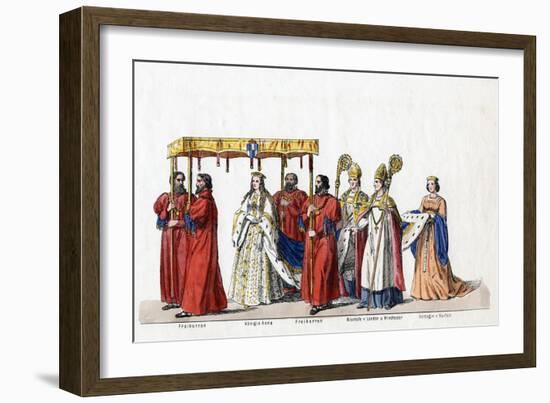 Costume Designs for Shakespeare's Play, Henry VIII, 19th Century-null-Framed Giclee Print