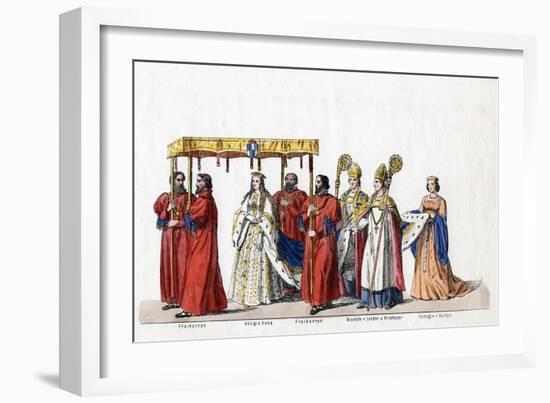 Costume Designs for Shakespeare's Play, Henry VIII, 19th Century-null-Framed Giclee Print