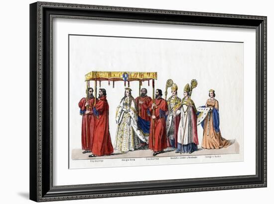 Costume Designs for Shakespeare's Play, Henry VIII, 19th Century-null-Framed Giclee Print