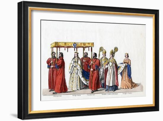 Costume Designs for Shakespeare's Play, Henry VIII, 19th Century-null-Framed Giclee Print