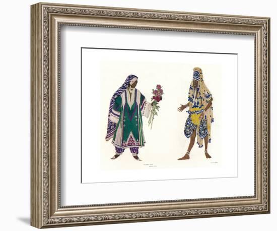 Costume Designs for the Russian Ballet Le Dieu Bleu, C1912-Leon Bakst-Framed Giclee Print