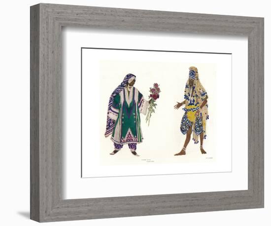 Costume Designs for the Russian Ballet Le Dieu Bleu, C1912-Leon Bakst-Framed Giclee Print