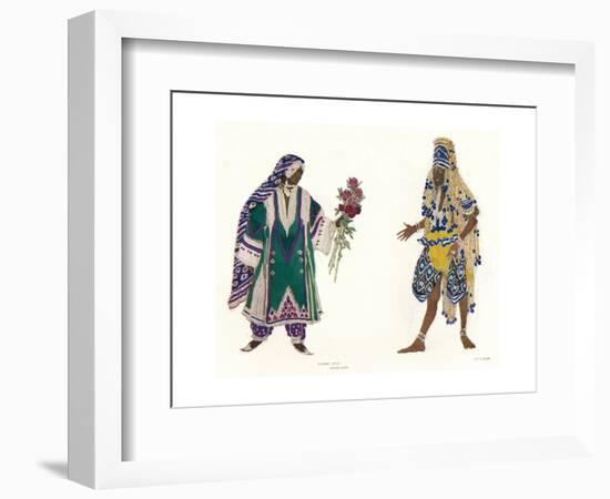 Costume Designs for the Russian Ballet Le Dieu Bleu, C1912-Leon Bakst-Framed Giclee Print