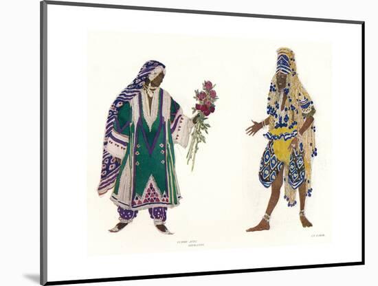 Costume Designs for the Russian Ballet Le Dieu Bleu, C1912-Leon Bakst-Mounted Giclee Print