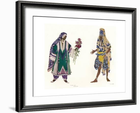 Costume Designs for the Russian Ballet Le Dieu Bleu, C1912-Leon Bakst-Framed Giclee Print