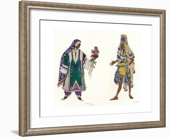 Costume Designs for the Russian Ballet Le Dieu Bleu, C1912-Leon Bakst-Framed Giclee Print