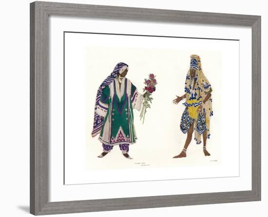 Costume Designs for the Russian Ballet Le Dieu Bleu, C1912-Leon Bakst-Framed Giclee Print