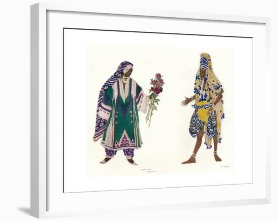 Costume Designs for the Russian Ballet Le Dieu Bleu, C1912-Leon Bakst-Framed Giclee Print