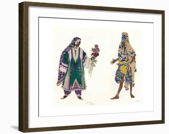 Costume Designs for the Russian Ballet Le Dieu Bleu, C1912-Leon Bakst-Framed Giclee Print