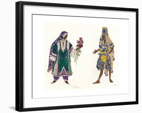 Costume Designs for the Russian Ballet Le Dieu Bleu, C1912-Leon Bakst-Framed Giclee Print