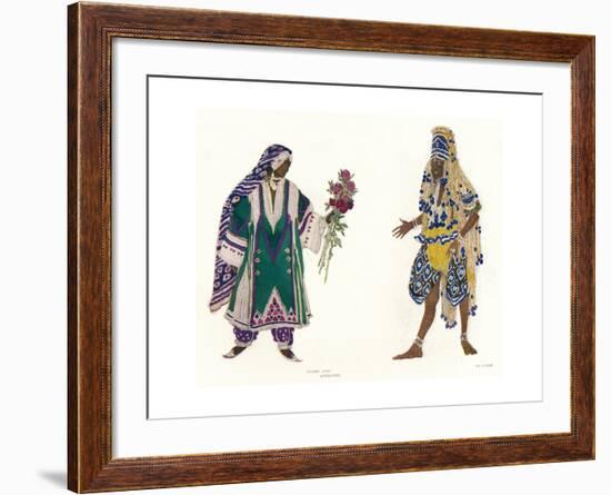 Costume Designs for the Russian Ballet Le Dieu Bleu, C1912-Leon Bakst-Framed Giclee Print