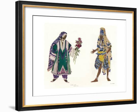 Costume Designs for the Russian Ballet Le Dieu Bleu, C1912-Leon Bakst-Framed Giclee Print