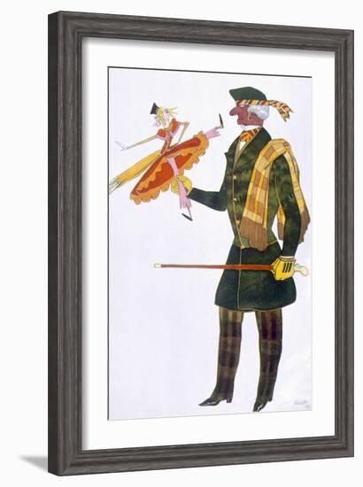 Costume for the Englishman, from La Boutique Fantastique, 1917 (Colour Litho)-Leon Bakst-Framed Giclee Print