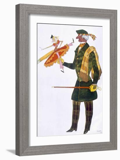 Costume for the Englishman, from La Boutique Fantastique, 1917 (Colour Litho)-Leon Bakst-Framed Giclee Print