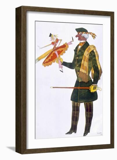 Costume for the Englishman, from La Boutique Fantastique, 1917 (Colour Litho)-Leon Bakst-Framed Giclee Print