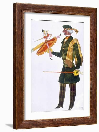 Costume for the Englishman, from La Boutique Fantastique, 1917 (Colour Litho)-Leon Bakst-Framed Giclee Print