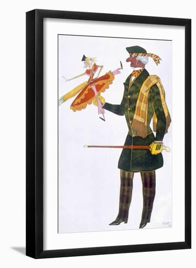 Costume for the Englishman, from La Boutique Fantastique, 1917 (Colour Litho)-Leon Bakst-Framed Giclee Print