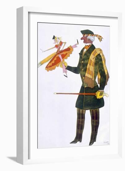 Costume for the Englishman, from La Boutique Fantastique, 1917 (Colour Litho)-Leon Bakst-Framed Giclee Print