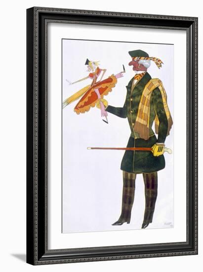 Costume for the Englishman, from La Boutique Fantastique, 1917 (Colour Litho)-Leon Bakst-Framed Giclee Print