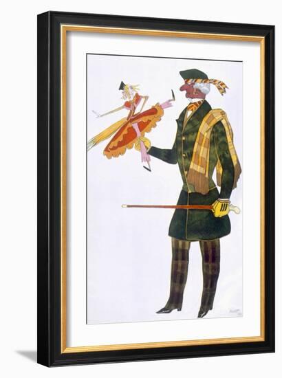 Costume for the Englishman, from La Boutique Fantastique, 1917 (Colour Litho)-Leon Bakst-Framed Giclee Print