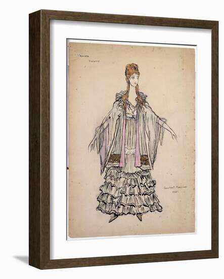 Costume For Violette in La Traviata, 1935-Konstantin A. Korovin-Framed Giclee Print