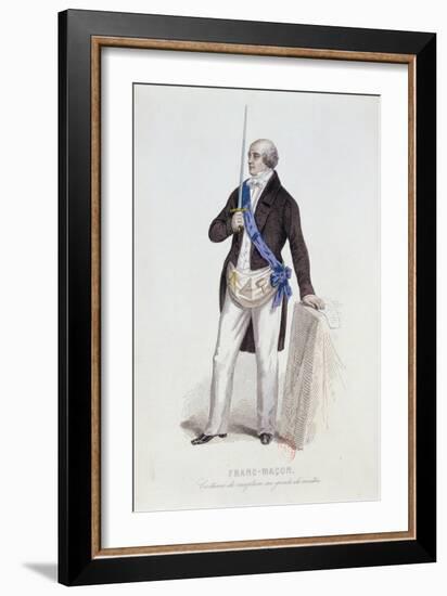 Costume of a Freemason for His Reception into the Grade of Master, C.1848-null-Framed Giclee Print