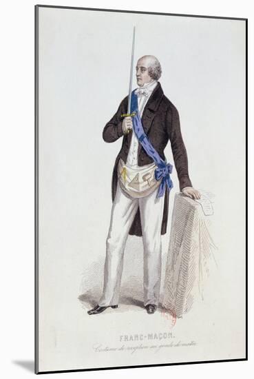 Costume of a Freemason for His Reception into the Grade of Master, C.1848-null-Mounted Giclee Print