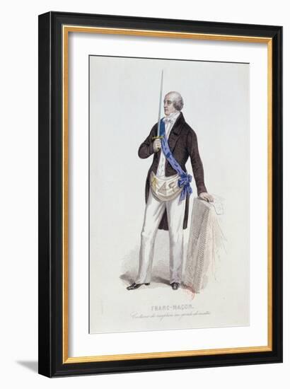 Costume of a Freemason for His Reception into the Grade of Master, C.1848-null-Framed Giclee Print