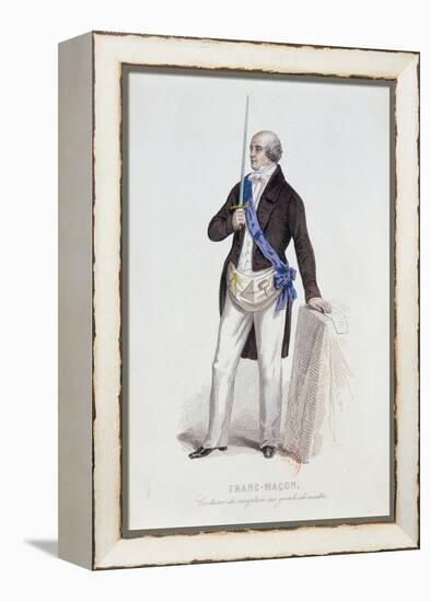 Costume of a Freemason for His Reception into the Grade of Master, C.1848-null-Framed Premier Image Canvas