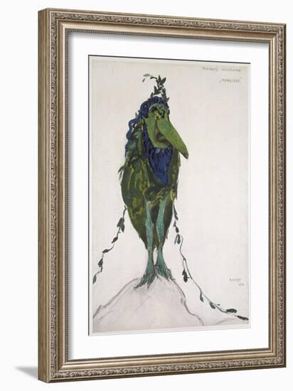 Costume Of'La Divinité Mineure ' for 'Narcisse', 1911 (Bodycolour and Graphite on White Wove Paper)-Leon Bakst-Framed Giclee Print