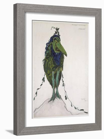 Costume Of'La Divinité Mineure ' for 'Narcisse', 1911 (Bodycolour and Graphite on White Wove Paper)-Leon Bakst-Framed Giclee Print