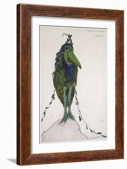 Costume Of'La Divinité Mineure ' for 'Narcisse', 1911 (Bodycolour and Graphite on White Wove Paper)-Leon Bakst-Framed Giclee Print