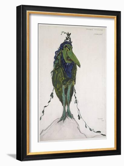 Costume Of'La Divinité Mineure ' for 'Narcisse', 1911 (Bodycolour and Graphite on White Wove Paper)-Leon Bakst-Framed Giclee Print