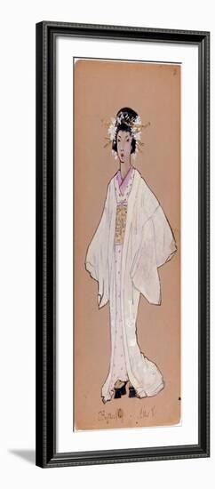 Costume of the Character of Cii Cio San for the Opera “Madame Butterfly” by Giacomo Puccini (1858-1-Adolfo Hohenstein-Framed Giclee Print