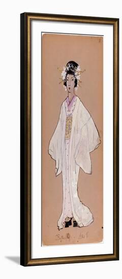 Costume of the Character of Cii Cio San for the Opera “Madame Butterfly” by Giacomo Puccini (1858-1-Adolfo Hohenstein-Framed Giclee Print