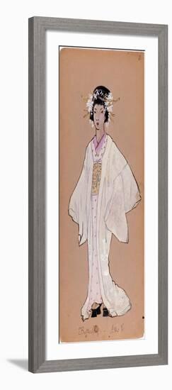 Costume of the Character of Cii Cio San for the Opera “Madame Butterfly” by Giacomo Puccini (1858-1-Adolfo Hohenstein-Framed Giclee Print