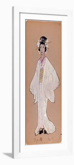 Costume of the Character of Cii Cio San for the Opera “Madame Butterfly” by Giacomo Puccini (1858-1-Adolfo Hohenstein-Framed Giclee Print