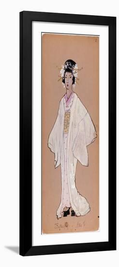 Costume of the Character of Cii Cio San for the Opera “Madame Butterfly” by Giacomo Puccini (1858-1-Adolfo Hohenstein-Framed Giclee Print