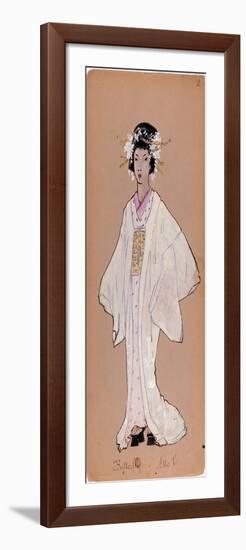 Costume of the Character of Cii Cio San for the Opera “Madame Butterfly” by Giacomo Puccini (1858-1-Adolfo Hohenstein-Framed Giclee Print